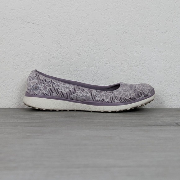 Skechers Microburst Earthy Touch Lavender Lace Air Cooled Memory Foam sz 7.5 - Picture 2 of 8